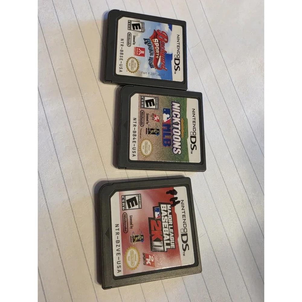 3- Nintendo DS Games MLB2K11, Nicktoons MLB, Backyard Sports Rookie Rush